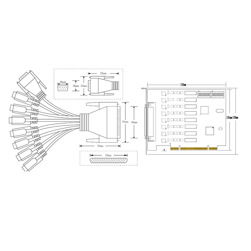 MTI-280A PCI to 8Port RS23/422/485  Expansion Card