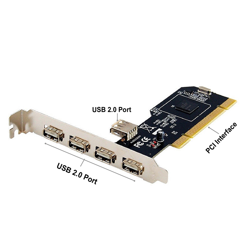 MTI-U2500 5-Port High Speed USB 2.0 PCI Controller Card